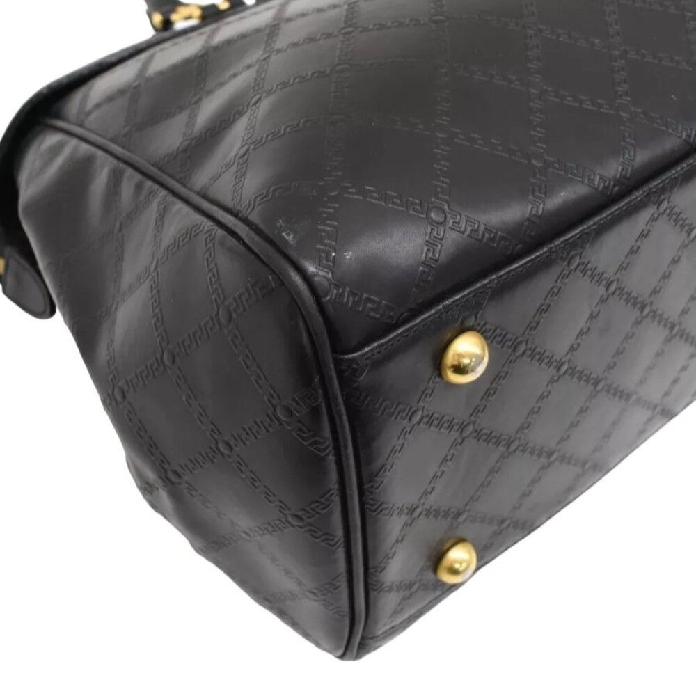 698558AM (S6) Versace Satchel Bag Black Leather - Picture 6 of 10